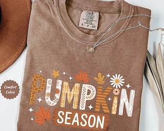 Comfort Colors® Pumpkin Season T-Shirt, Autumn Fall Shirt, Thanksgiving Shirt, Fall Pumpkin Shirt, Halloween Pumpkin Shirt
