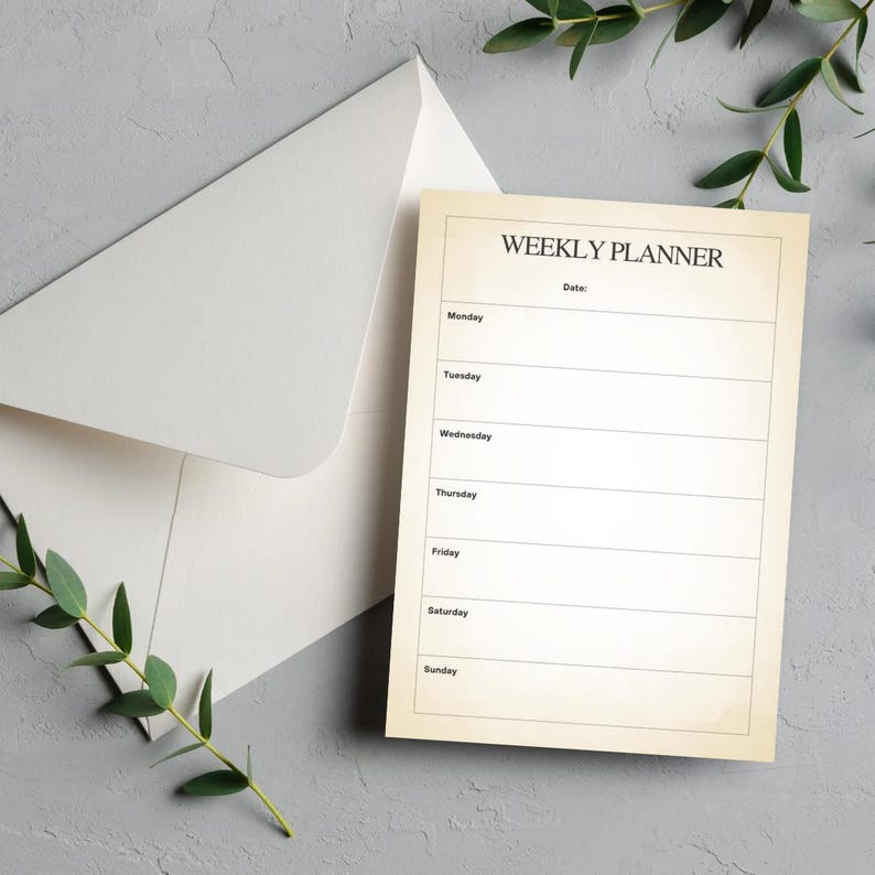 Minimal Weekly Planner Printable | A4 Beige PDF - Etsy