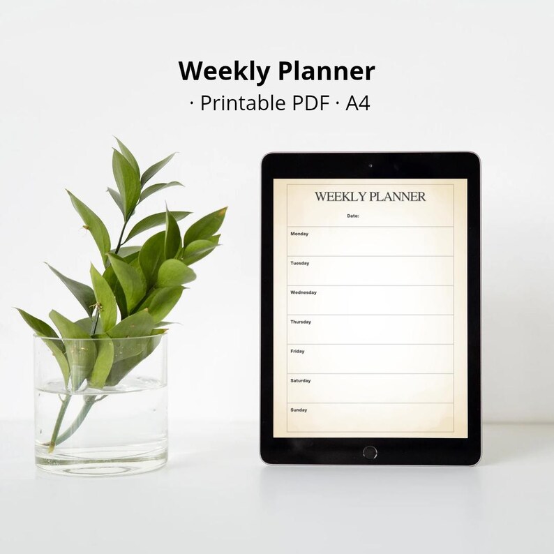 Minimal Weekly Planner Printable | A4 Beige PDF - Etsy