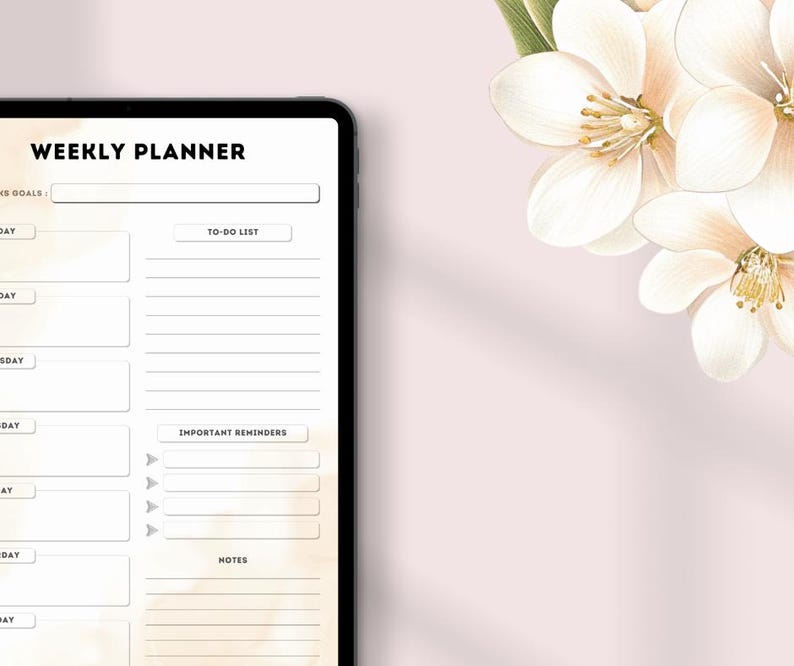 Weekly Planner Printable A4 |goals & to Do List | Minimal Weekly ...