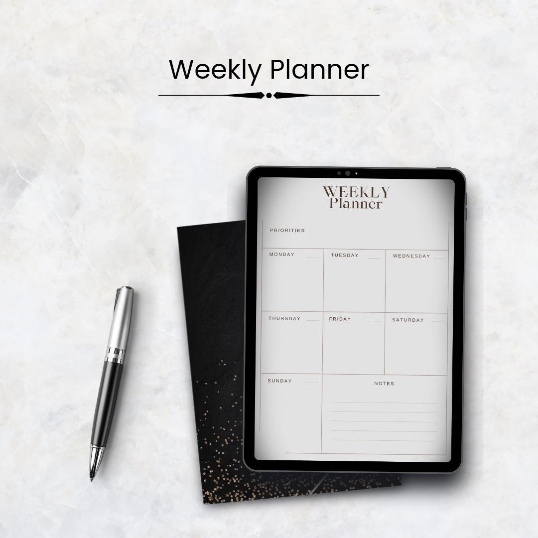 Minimalist Weekly Planner Printable | Neutral Beige Design (PDF) - Etsy