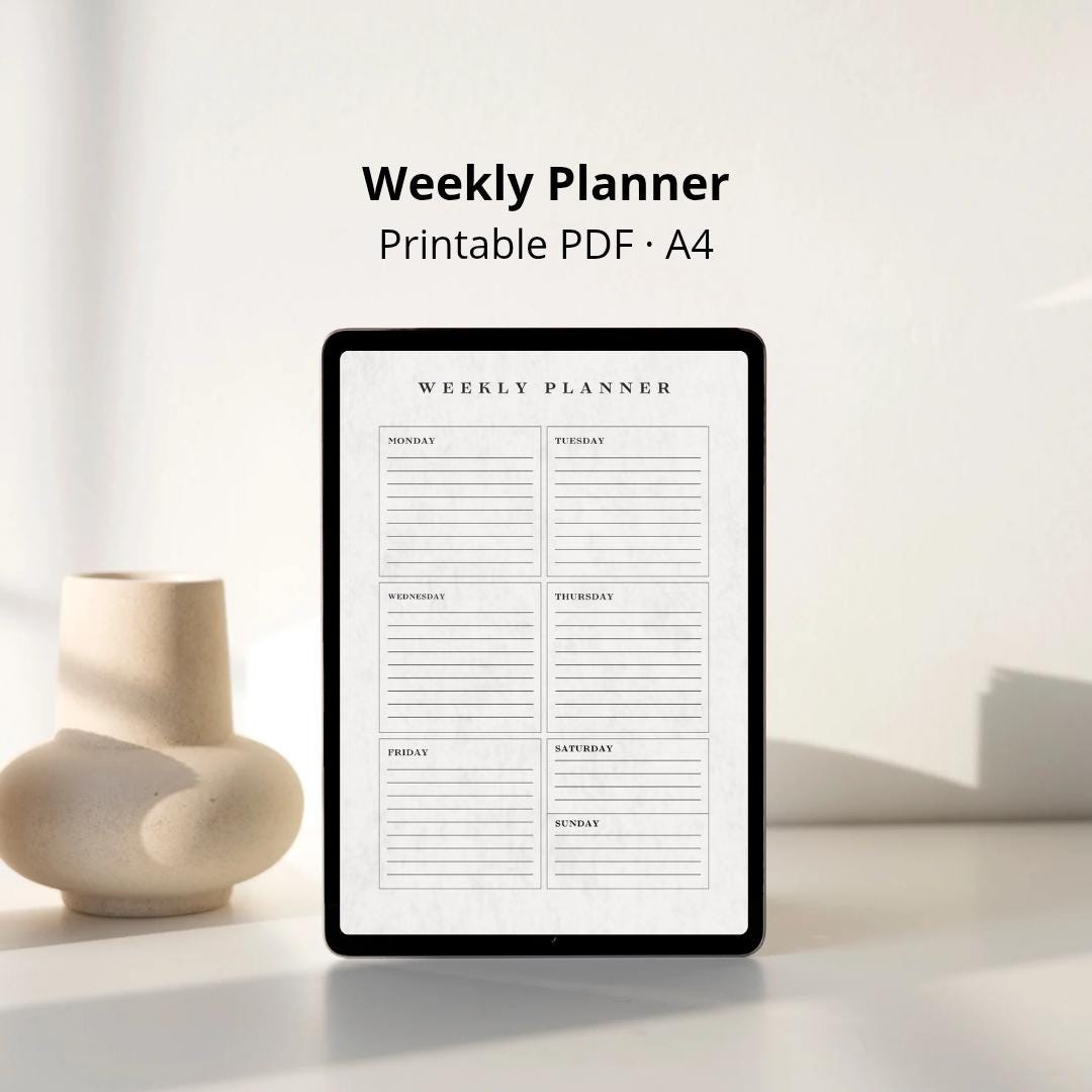 Minimalist Weekly Planner Printable | Neutral Beige A4 (PDF Download ...