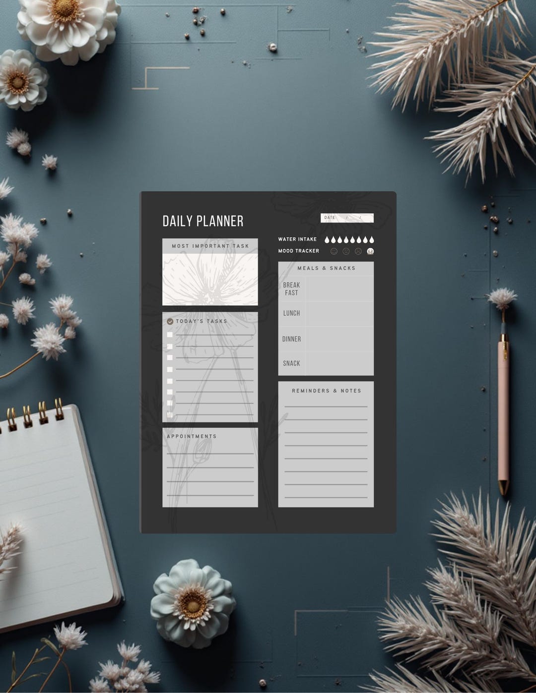 Daily Planner Printable | Minimalist Daily Planner | to Do List Planner ...