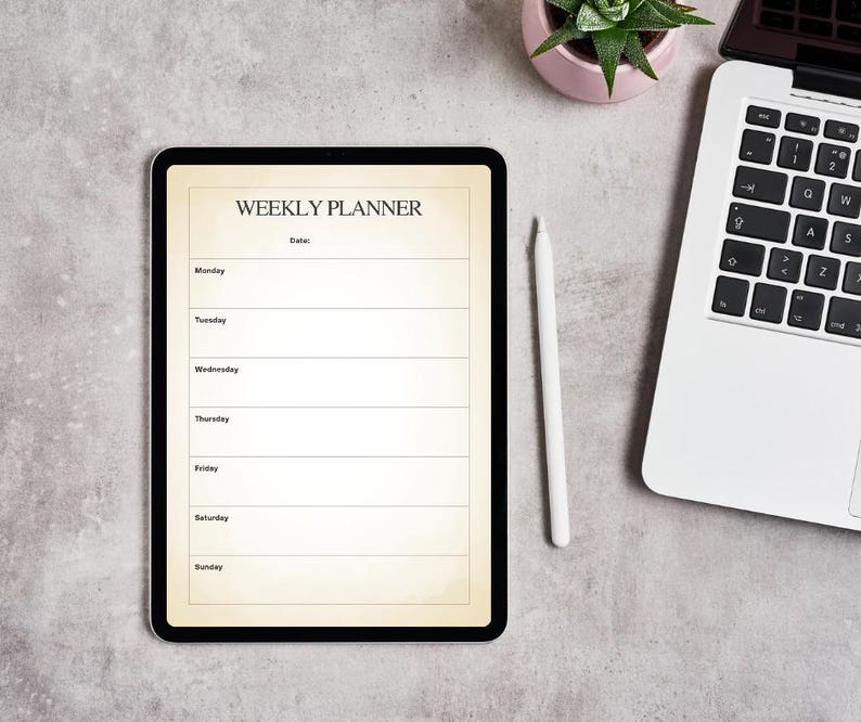 Minimal Weekly Planner Printable | A4 Beige PDF - Etsy