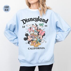 Retro Disneyland Mickey and Friends Sweatshirt, Disneyland Est 1955 Graphic Tee, Vintage Disney Vacation Shirt, Disney Characters Shirt Gift Bild 6
