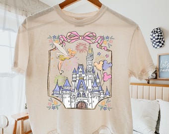 Comfort Colors® Retro Disney Castle Cropped, Fairytale Disney Firework Boxy Tee, Magical Disney World Cropped, Girly Bow Disney Castle Crop