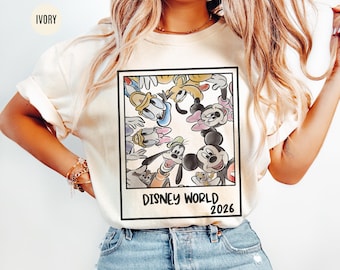 Comfort Colors Retro Mickey and Friends Disneyworld 2026 Shirt, Family Disney Vacation Tee, Retro Disney Characters Shirt, Disney Lover Gift