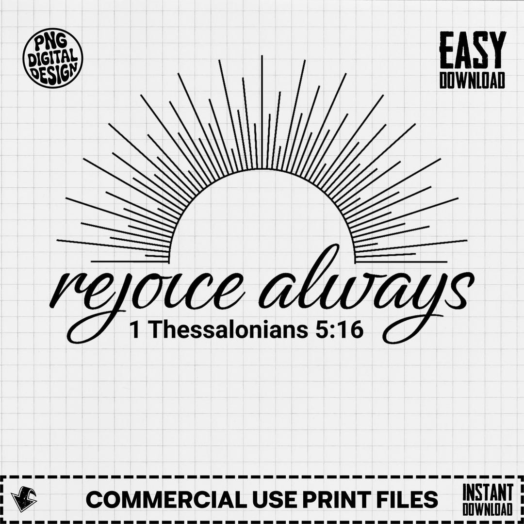 Rejoice Transparent Rejoice Always PNG, Christian Digital File, Bible Verse, 1 ...