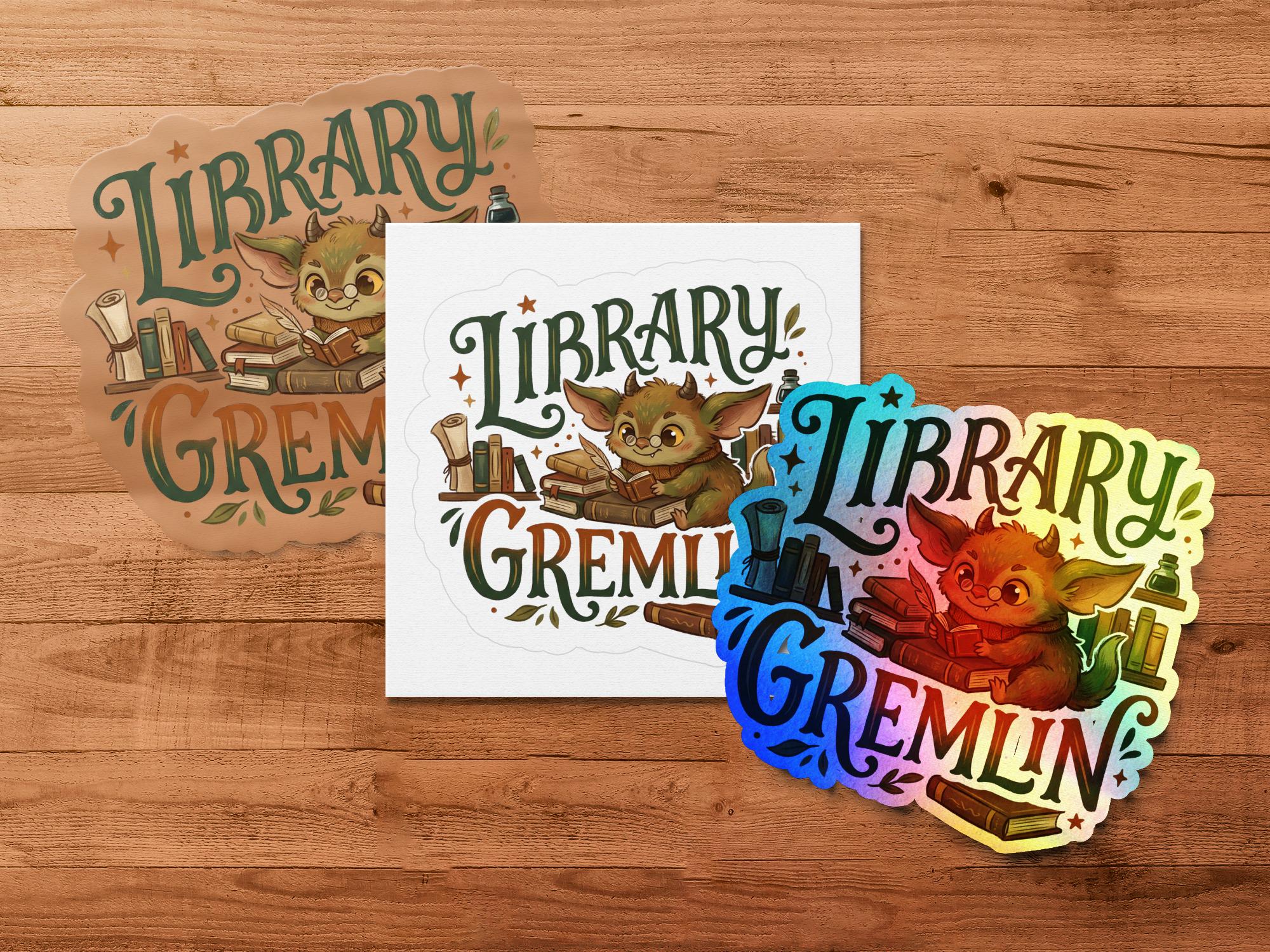 Library Gremlin PNG Digital File, Cute Book Lover Gremlin Art ...