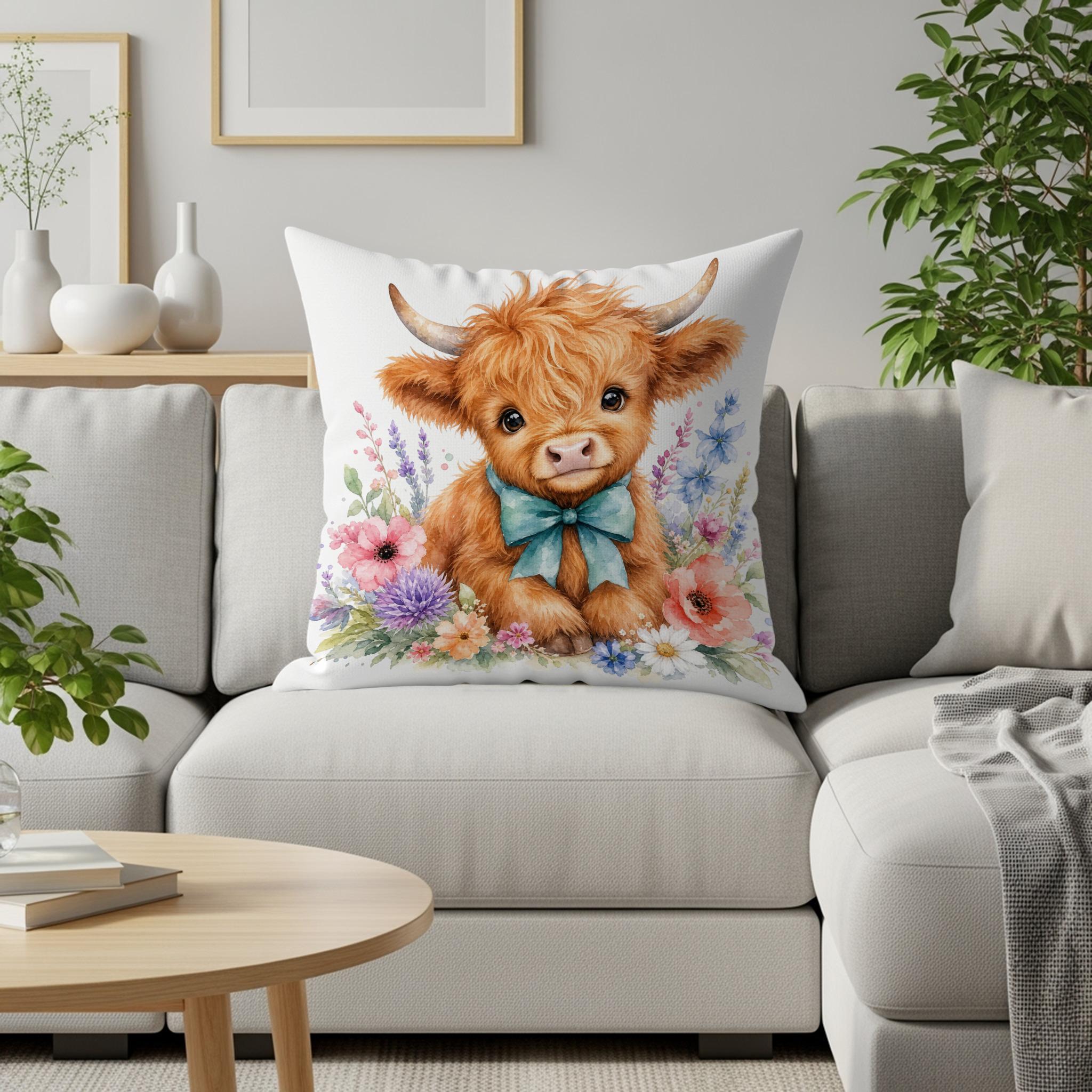 Baby Highland Cow Clipart Watercolor PNG Digital Download, Adorable ...