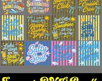 Pacote de imagens PNG de verão, design vintage de praia em PNG, gráficos com vibrações divertidas, design em alta, download de clipart para curtir o verão