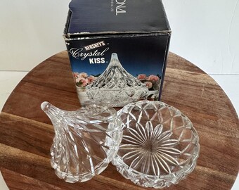 Vintage Hershey's Crystal Kiss Keepsake Box 1998 Jonal Candy Dish, VS 3,5 inch