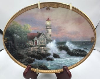Thomas Kinkade Bradford Exchange Hopes Cottage Lighthouse Collector Plate 1995