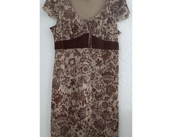 Vintage Y2K 90s Xhilaration Forrest Fairy Whimsigoth Dress Size M? Brown Paisley