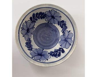 Vintage Rob Bartee 1996 aardewerk grote kom bloemen