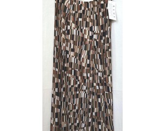 Kemp Collection Geometric Print Silk Blend Maxi Skirt – Brown Earth Tones