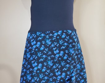 Blue Roses Ballet Wrap Skirt