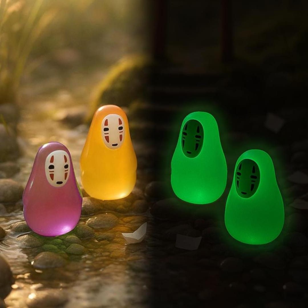 Glow in Dark No Face Inspired Faceless Figurine, Tiny Resin Kaonashi ...