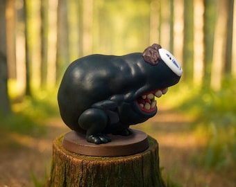 No Face Kaonashi geïnspireerd minibeeldje, plankaccent en handgeschilderd detail weergeven
