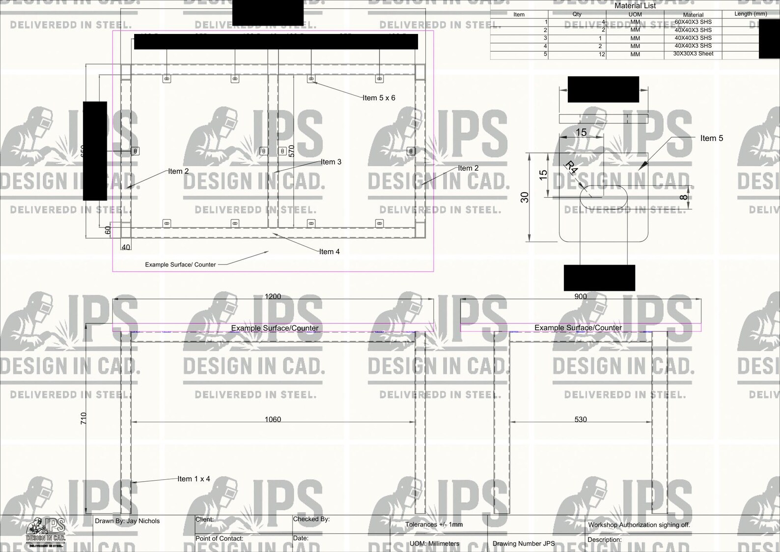 Rectangular Table View Plan Small Rectangle Table Design PDF, Autocad Drawing - Etsy