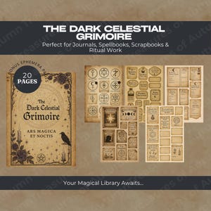 Grimorio celeste oscuro: libro degli incantesimi della strega, album di ritagli e pagine di diario spazzatura (20 png)