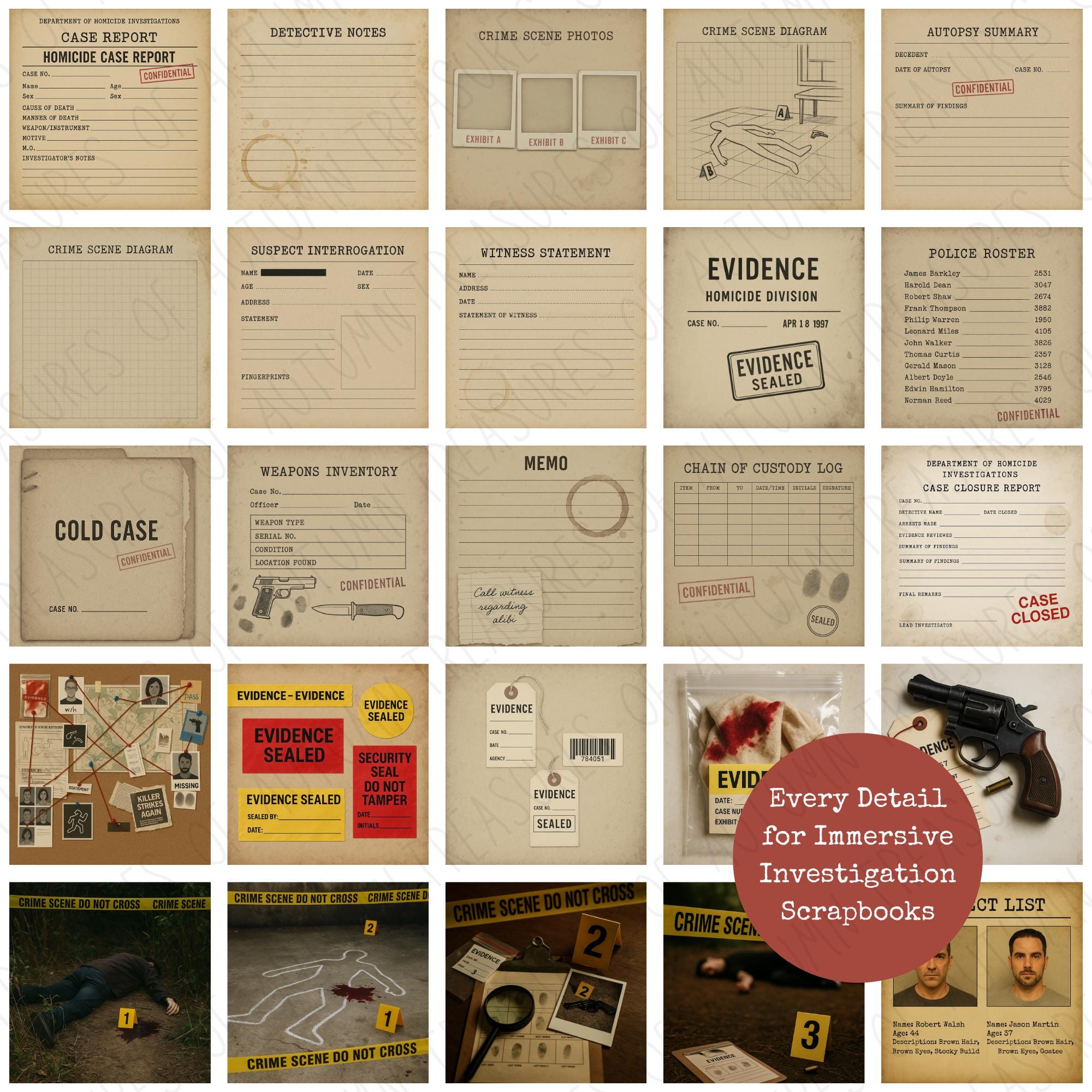 True Crime Rp True Crime Homicide Roleplay Scrapbook Pages - Etsy