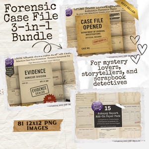 True Crime Forensic Detective Bundle – Homicide Files, Autopsy Pages, Crime Scene Investigation Set