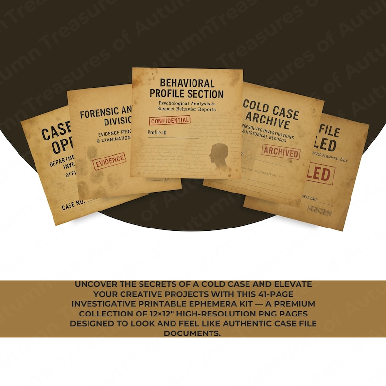 True Crime Forensic Detective Bundle – Crime Scene Reports, Evidence Logs, Case File Pages image 5