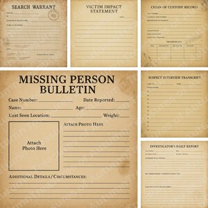 True Crime Forensic Detective Bundle – Crime Scene Reports, Evidence Logs, Case File Pages image 12