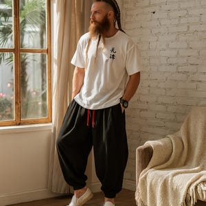 Men&#39;s Cotton Harem Pants: Boho Festival Lounge Yoga Trousers