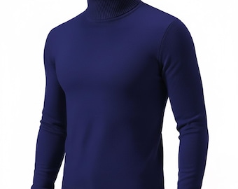 Men's Slim Fit Turtleneck Sweater: Warm Knit Pullover