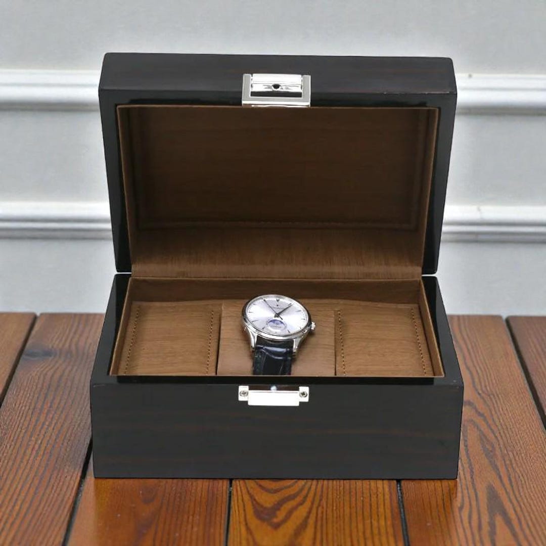 Single Watch Storage Minimalist Single Watch Storage Box | Polished Dark Wood Cube Case ...