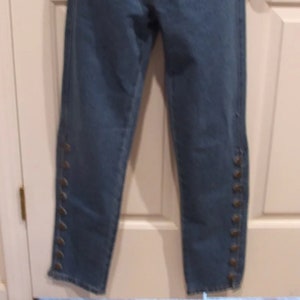 CUTE Vintage Frederick's of Hollywood Sexy Button Up Legs Jeans Size 7/8 Original Deadstock Retro Blue Jeans Pinup Rockabilly 50's