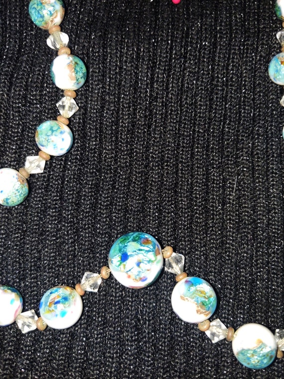 Gorgeous Vintage Dichroic Glass Bead Necklace and… - image 4