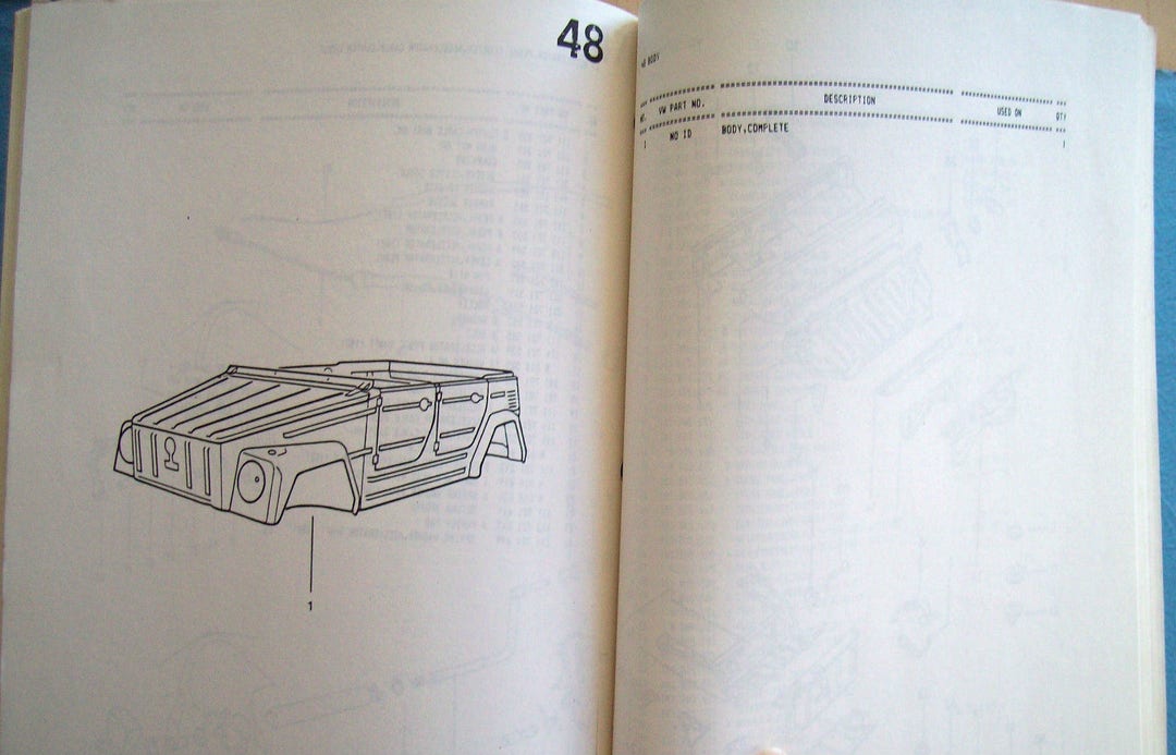 VW Thing Illustration Guide Full Build Top to Bottom Manual Type 181