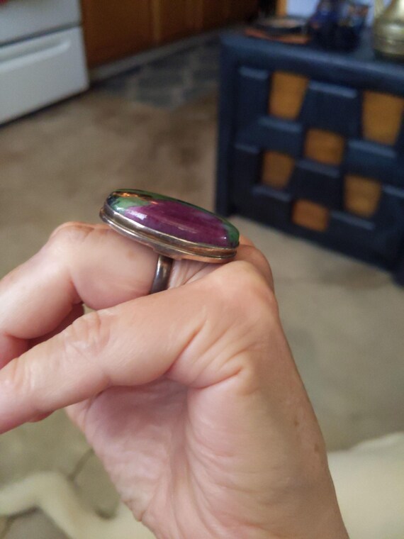 Ruby Zoisite Sterling Silver Southwestern Ring Bi… - image 3