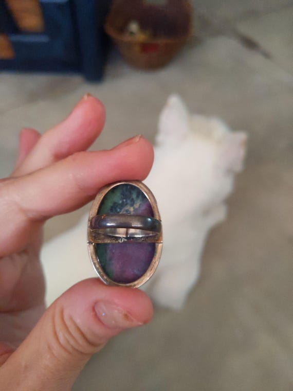 Ruby Zoisite Sterling Silver Southwestern Ring Bi… - image 4