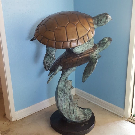 Large Sea Turtle Pond Statue Yard Art Large Sea Turtle Pond Statue Yard Art