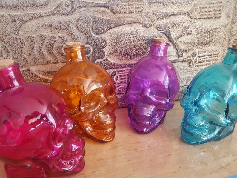 BIG 5 Inch Glass Skull Apothecary Jar Occult Bottle Halloween Etsy