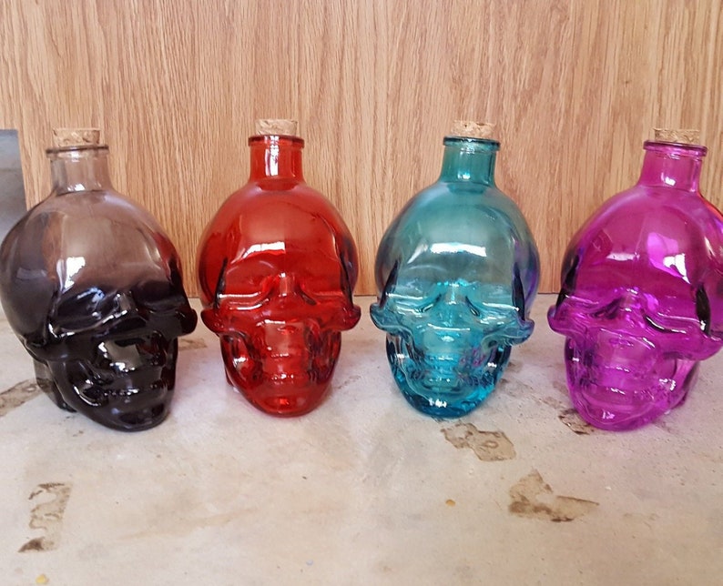 BIG 5 Inch Glass Skull Apothecary Jar Occult Bottle Halloween Etsy