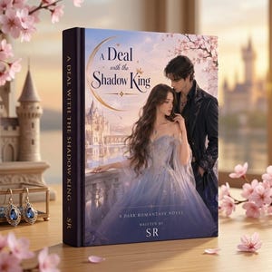 Peut inclure: Un livre intitulé "A Deal with the Shadow King" avec un thème de dark romance. La couverture présente un couple en tenue de soirée, un château et le texte "A Dark Romantasy Novel". La tranche indique "A Deal with the Shadow King - SR".