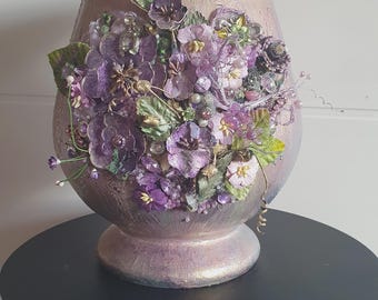Lilac Surprise – Handmade Decorative Vase with Swarovski Crystals