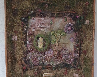 Perfect Moment – Mixed Media Artwork with Bamboo Frame, Moss & Epoxy