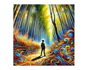 Dreamscape in Motion – AI Collaborative Digital Artwork, Van Gogh Inspired Printable Wall Art