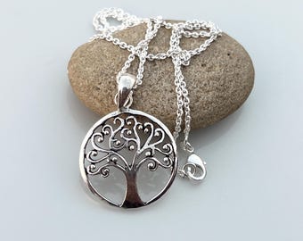 Sterling Silver Tree of Life Pendant Necklace / 925 Charm /personalised ...