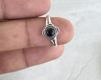 Schwarzer Onyx Ring: 925 Sterling Silber Schmuck