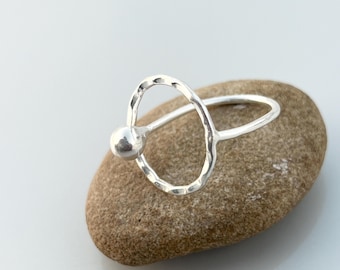 Handcrafted Sterling Silver Abstract Ring: Sculptural Modern Art Jewelry