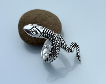 925 Sterling Silver Snake Ring: Gothic Coiled Serpent Statement Jewelry