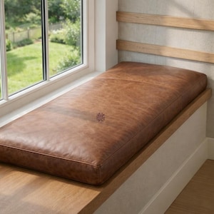 Funda de cojín para banco de cuero de búfalo hecha a medida – Cojín de asiento hecho a mano