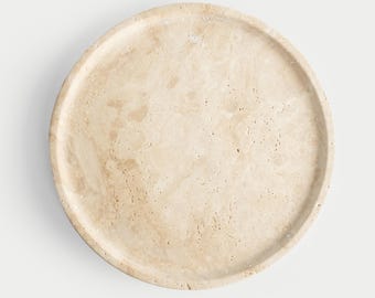 Travertine Marble Tray - For Bathroom, Coffee Table, Jewelry or Candle Display, Decorative Serving Tray